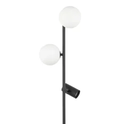 Lampa podłogowa VOX czarna biały klosz 2xG9 1xGU10 * TK Lighting Sale