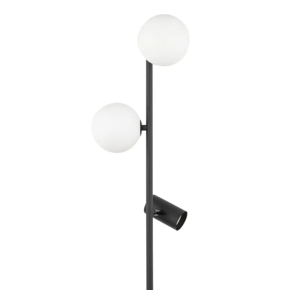 Lampa podłogowa VOX czarna biały klosz 2xG9 1xGU10 * TK Lighting Sale