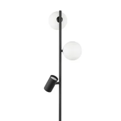 Lampa podłogowa VOX czarna biały klosz 2xG9 1xGU10 * TK Lighting Sale