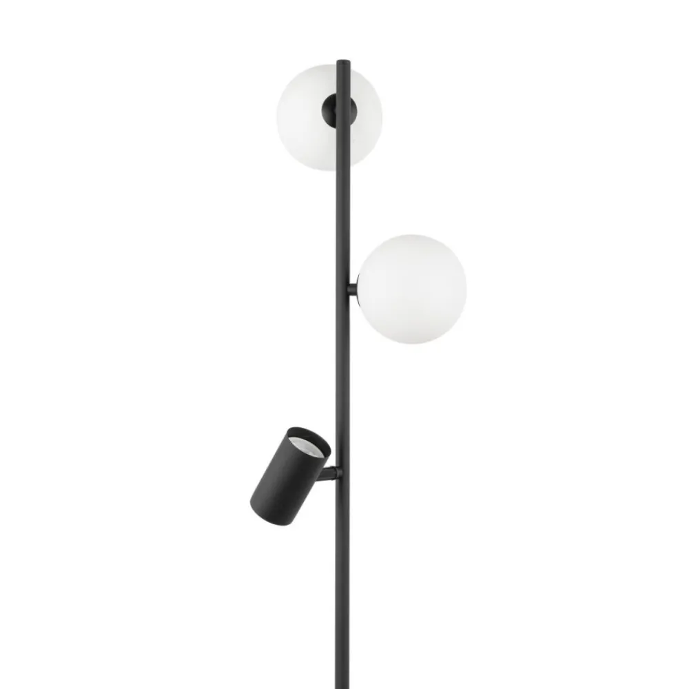 Lampa podłogowa VOX czarna biały klosz 2xG9 1xGU10 * TK Lighting Sale