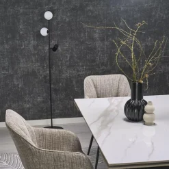 Lampa podłogowa VOX czarna biały klosz 2xG9 1xGU10 * TK Lighting Sale