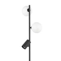 Lampa podłogowa VOX czarna biały klosz 2xG9 1xGU10 * TK Lighting Sale
