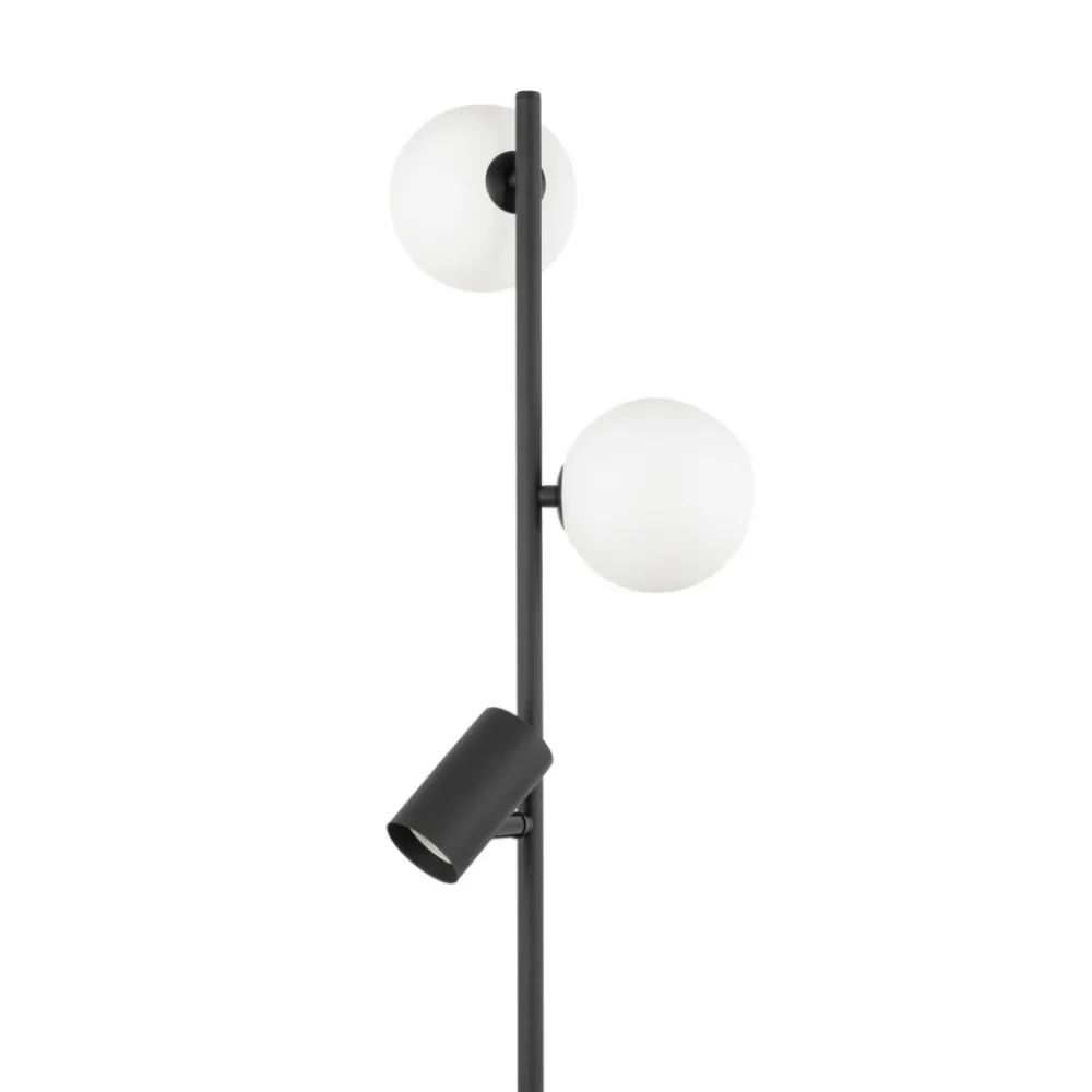 Lampa podłogowa VOX czarna biały klosz 2xG9 1xGU10 * TK Lighting Sale