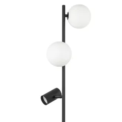 Lampa podłogowa VOX czarna biały klosz 2xG9 1xGU10 * TK Lighting Sale