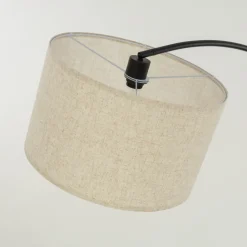 Lampa Podłogowa ZENITH Czarny Beżowy Abażur 1xE27 200cm * TK Lighting Sale