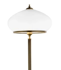 Lampa Podłogowa ZEUS Patyna Biały Szklany Klosz 2xE27 170 cm * Jupiter Discount