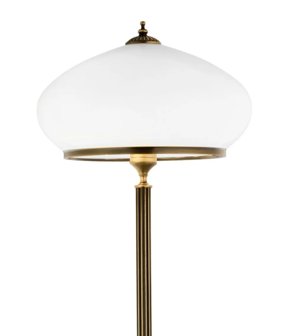 Lampa Podłogowa ZEUS Patyna Biały Szklany Klosz 2xE27 170 cm * Jupiter Discount