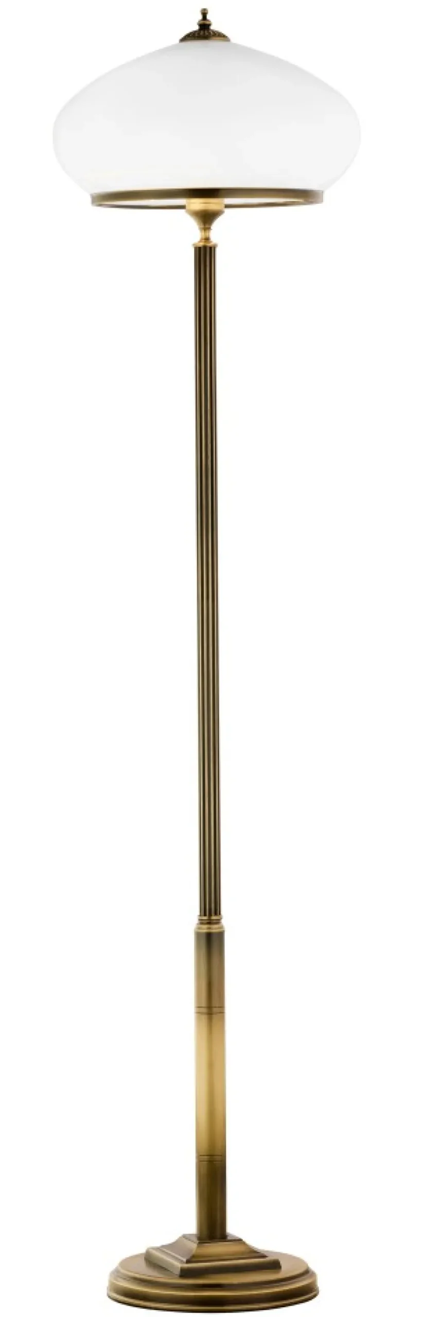 Lampa Podłogowa ZEUS Patyna Biały Szklany Klosz 2xE27 170 cm * Jupiter Discount