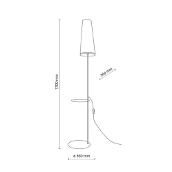 Lampa Podłogowa ZING Czarny Abażur 1xE27 170cm * TK Lighting New