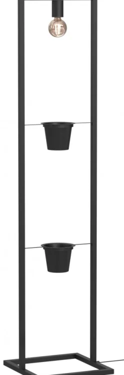 Lampa Podłogowa z kwietnkiem FLORES Czarny 1xE27 Zestaw z doniczkami * Luminex Best