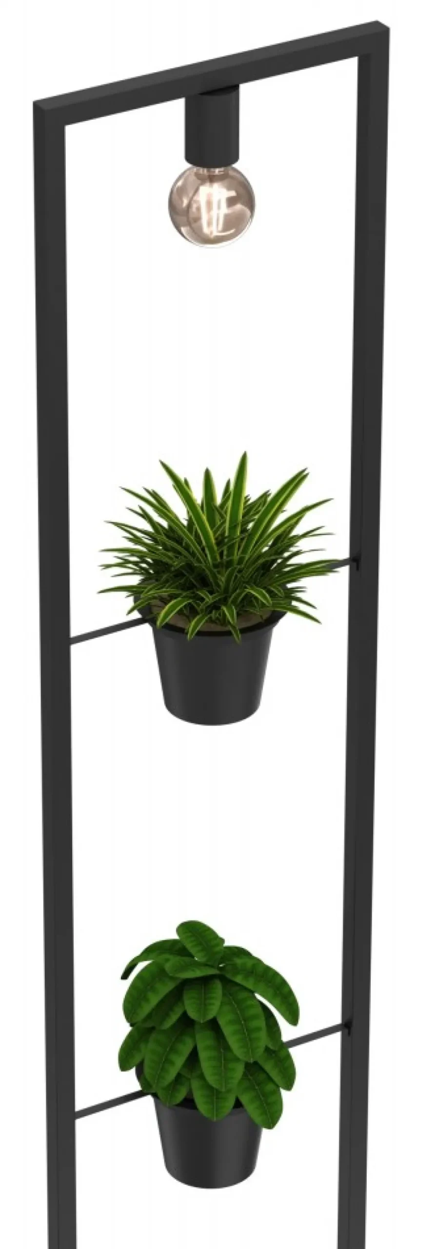 Lampa Podłogowa z kwietnkiem FLORES Czarny 1xE27 Zestaw z doniczkami * Luminex Best