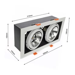 Lampa podtynkowa Plaza biała 2xGU10 * Eko-light Outlet