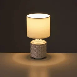 Lampa stojąca biała z ceramiczną podstawą 28 cm * HowHomely Sale