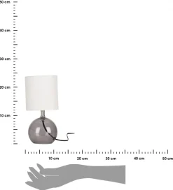 Lampa stojąca biała ze szklaną podstawą * H&S Decoration Discount