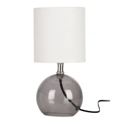 Lampa stojąca biała ze szklaną podstawą * H&S Decoration Discount