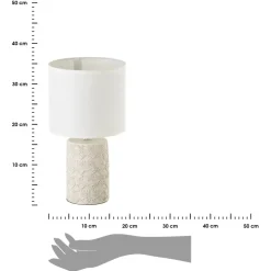Lampa stojąca na zdobionej beżowej podstawie 34 cm * HowHomely Best