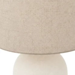 Lampa stołowa biała z beżowym abażurem h45,5 cm * Koopman Discount