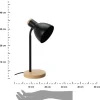 Lampa stołowa czarna na drewnianej podstawie * H&S Decoration Sale