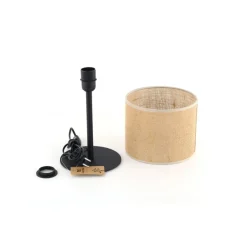 Lampa stołowa JUTA czarna abażur juta1xE27 * TK Lighting New