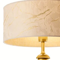 Lampa stołowa KASZMIR złota biały abażur 1xE27 * Jupiter Best