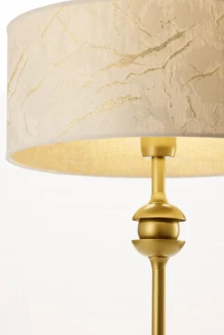Lampa stołowa KASZMIR złota biały abażur 1xE27 * Jupiter Best
