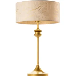 Lampa stołowa KASZMIR złota biały abażur 1xE27 * Jupiter Best