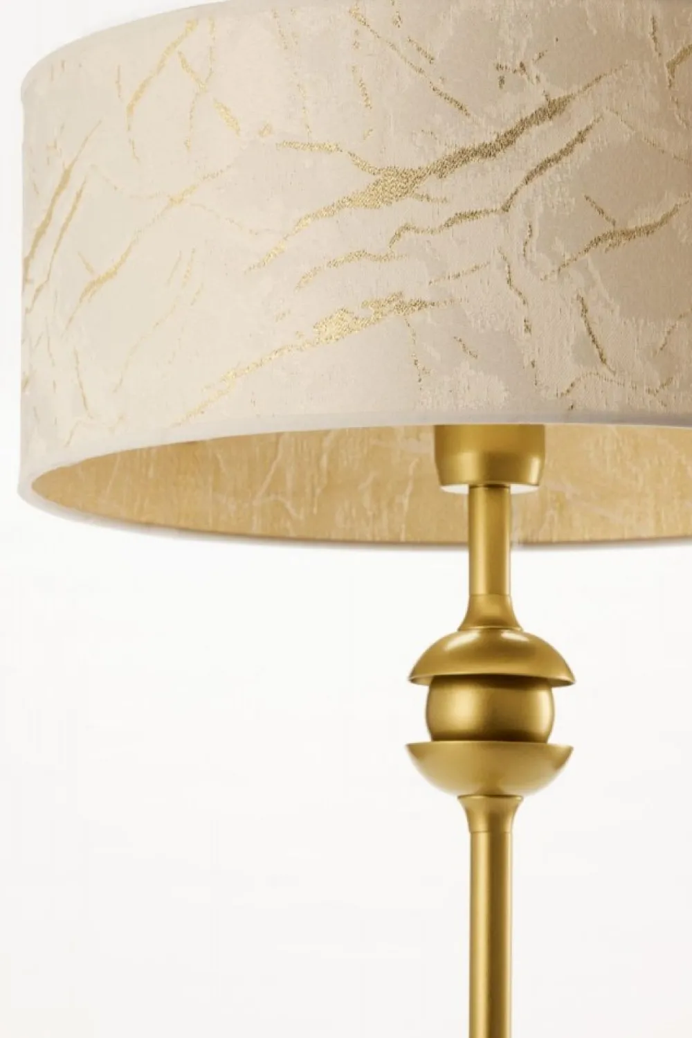 Lampa stołowa KASZMIR złota biały abażur 1xE27 * Jupiter Best