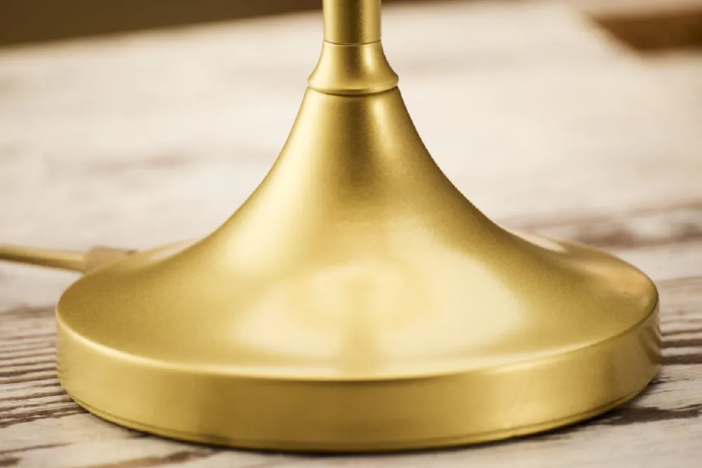 Lampa stołowa KASZMIR złota biały abażur 1xE27 * Jupiter Best