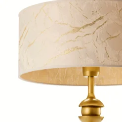 Lampa stołowa KASZMIR złota biały abażur 1xE27 * Jupiter Best