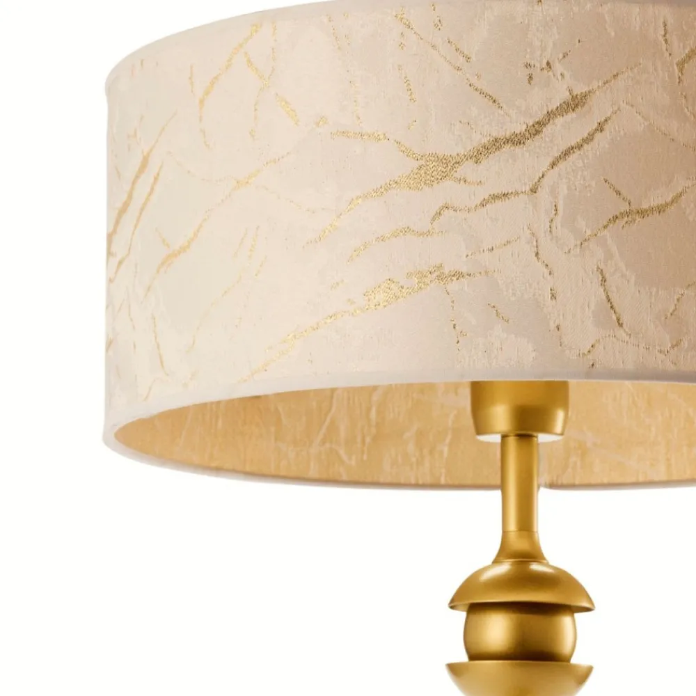 Lampa stołowa KASZMIR złota biały abażur 1xE27 * Jupiter Best