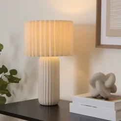 Lampa stołowa Kenan 43 cm beżowa * Atmosphera New