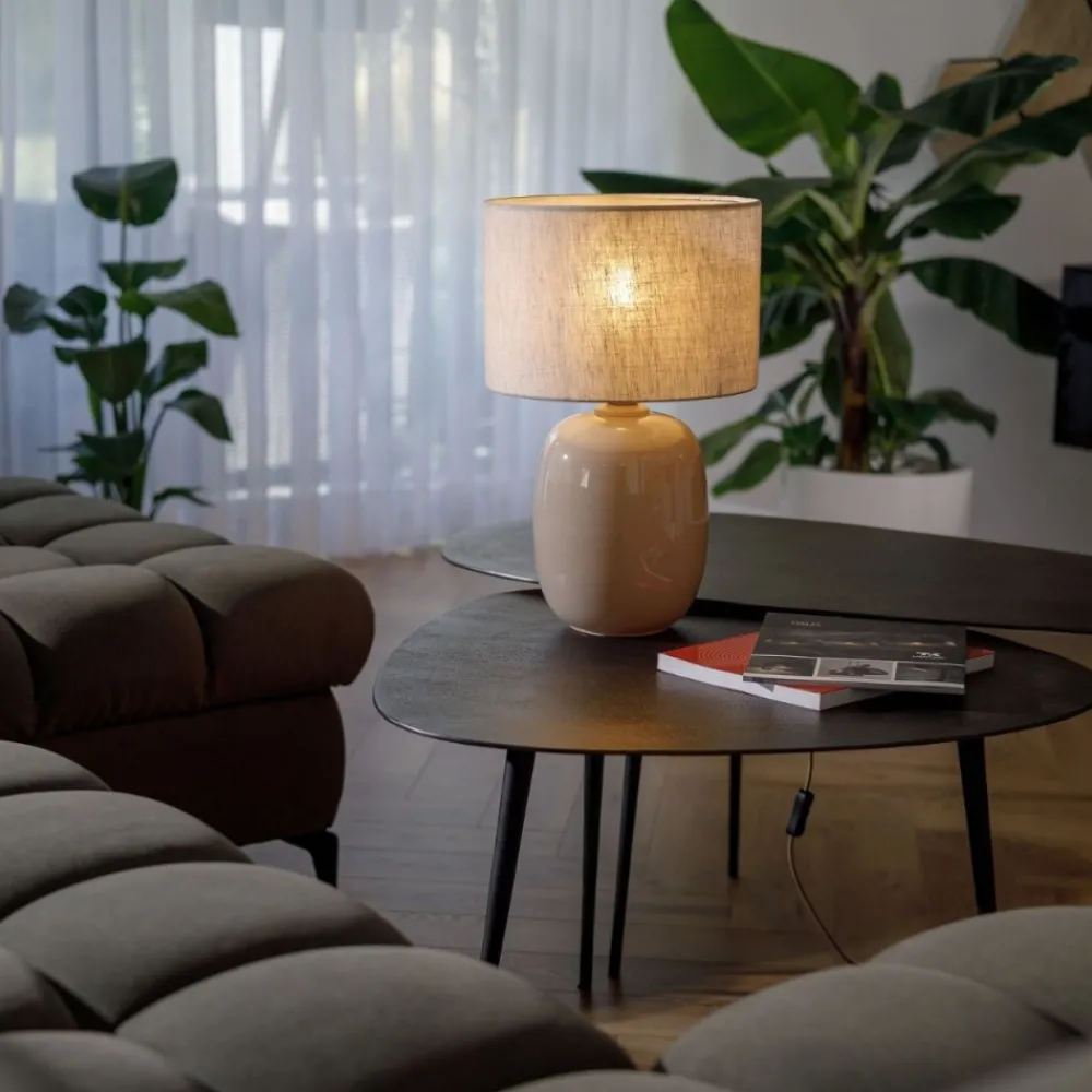 Lampa stołowa MELODY sabia beżowa 1xE27 * TK Lighting New
