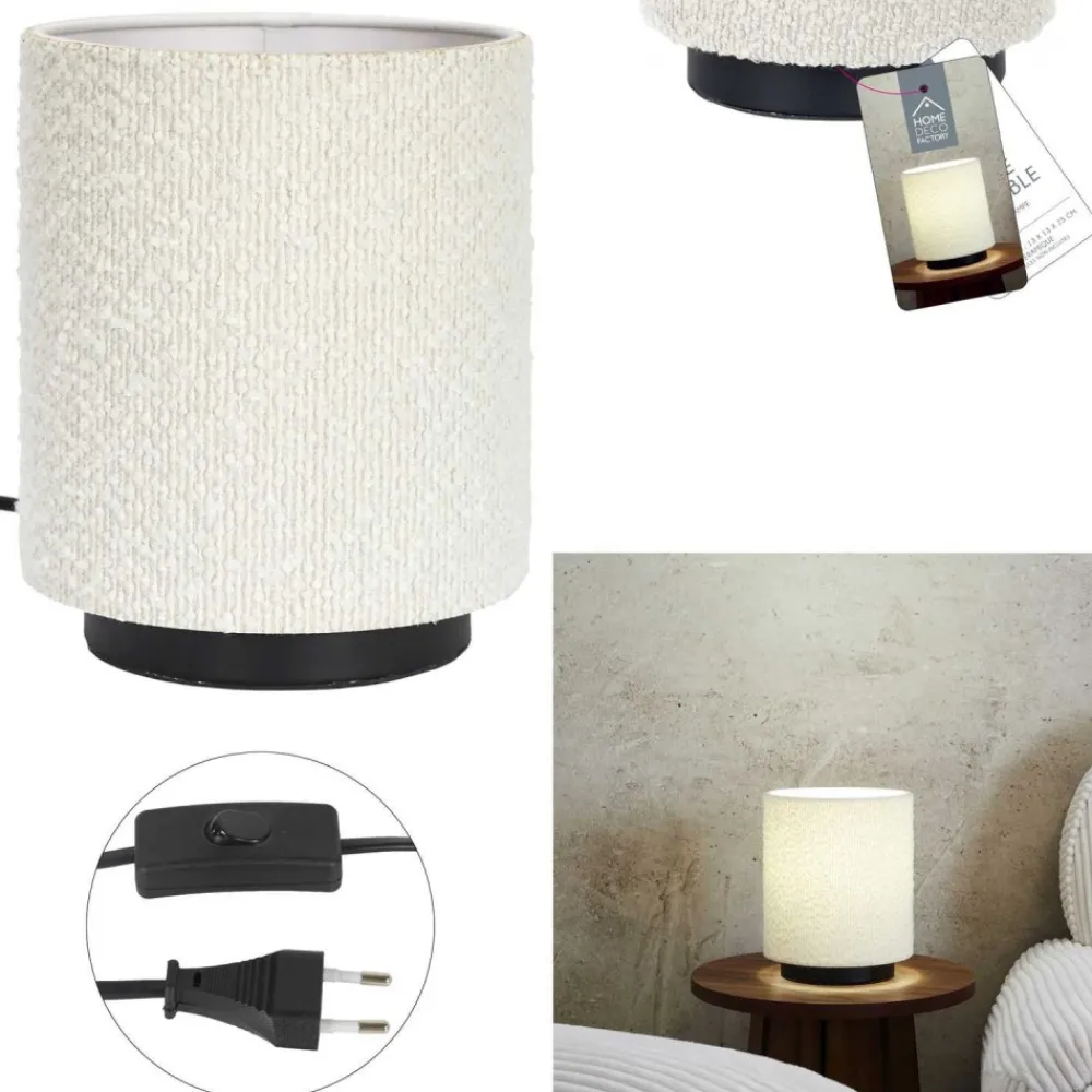 Lampa stołowa MOONA boucle krem 25 cm * HowHomely Hot