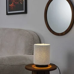 Lampa stołowa MOONA boucle krem 25 cm * HowHomely Hot