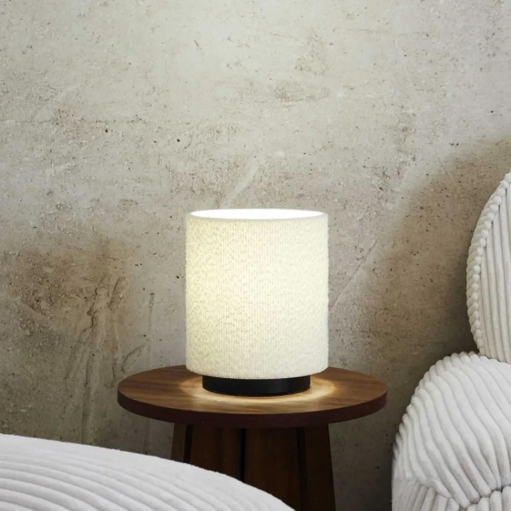 Lampa stołowa MOONA boucle krem 25 cm * HowHomely Hot