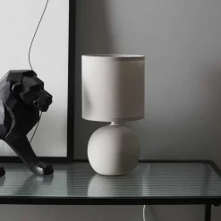 Lampa stołowa ORBA szara 25 cm kulista * HowHomely Online