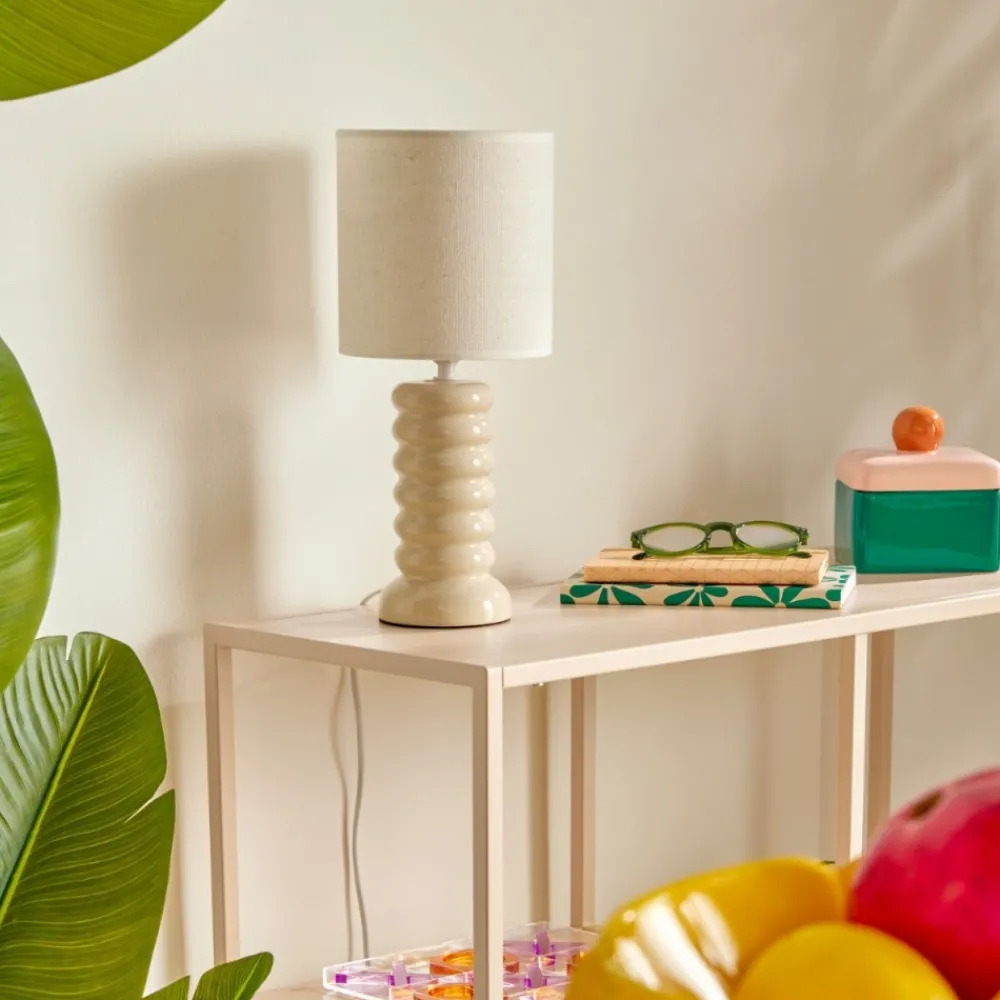 Lampa stołowa Vinas 33 cm kremowa * Atmosphera Clearance