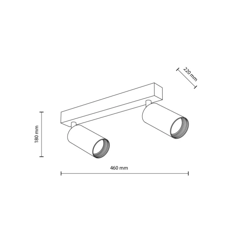 Lampa sufitowa AMIS czarna 2xGU10 * TK Lighting Sale