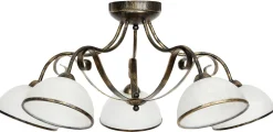 Lampa Sufitowa ANTICA Złoty Czarny Szklany Klosz 5xE27 * Luminex Discount