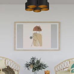 Lampa Sufitowa ARDEN Czarny Złoty Abażur 5xE27 * Luminex Outlet