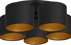 Lampa Sufitowa ARDEN Czarny Złoty Abażur 5xE27 * Luminex Outlet