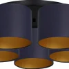 Lampa Sufitowa ARDEN Niebieski Złoty Abażur 5xE27 * Luminex Hot