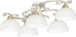 Lampa Sufitowa AURORA Kremowy Złoty Szklany Klosz 5xE27 * Luminex Best