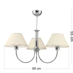 Lampa Sufitowa BEGAMO Srebrny Beżowy 3xE27 * Jupiter Discount