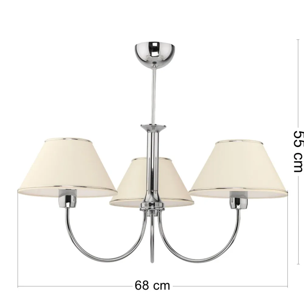 Lampa Sufitowa BEGAMO Srebrny Beżowy 3xE27 * Jupiter Discount