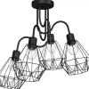 Lampa Sufitowa BERGEN Czarny Metalowy Klosz 4xE27 * Luminex Sale