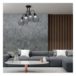 Lampa Sufitowa BERGEN Czarny Metalowy Klosz 4xE27 * Luminex Sale