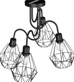Lampa Sufitowa BERGEN Czarny Metalowy Klosz 4xE27 * Luminex Sale