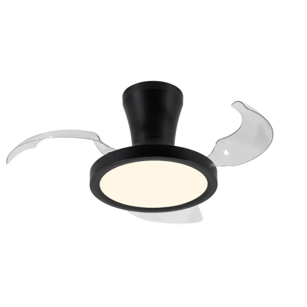Lampa sufitowa BREEZE czarna 1xLED z wiatrakiem i pilotem * TK Lighting