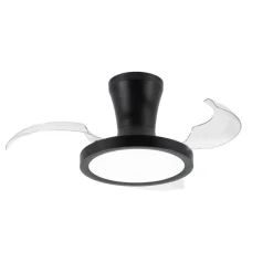Lampa sufitowa BREEZE czarna 1xLED z wiatrakiem i pilotem * TK Lighting